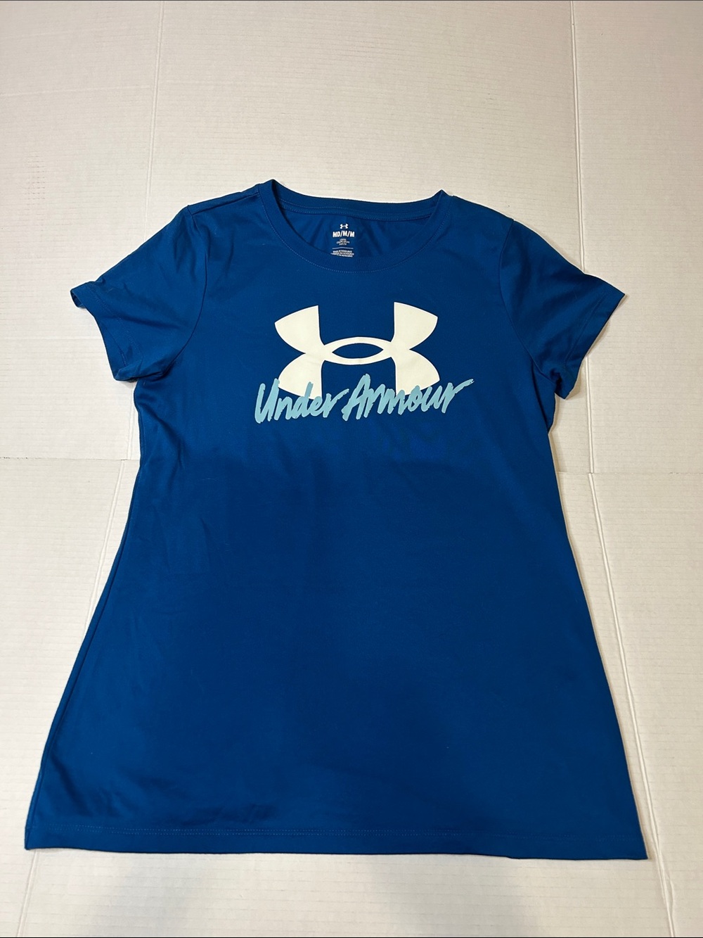 Under Armour Medium Loose Royal Blue Tee with White Logo
